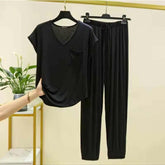 Cap-Sleeve Pocket-Style 2-Pcs Lounge And Night Wear Suit. WLW-13
