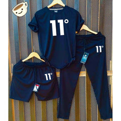 Blue 11-Degree Bundle Of 3 Dry-Fit Premium Quality Summer Suit.