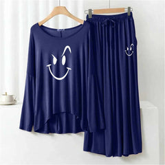 Plazo-Style Big-Printed 2-Pcs Lounge And Night Wear Suit. WLW-08