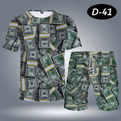 All-Over 3D Printed Premium Quality Dry-Fit 2-Pcs Summer Suit. D-41