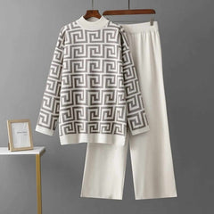 Zig-Zig Puzzle Printed Premium Quality Winter 2-Pcs Tracksuit For Her. WWTS-06