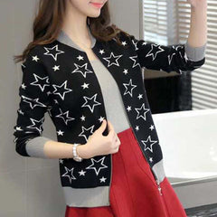 Premium Quality Star Printed Winter Zipper Jacket.