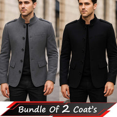 Bundle Of 2 Collar Style Casual Winter Fleece Coat. MWJ-407 V3