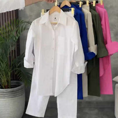 Turkish Shirt Style 2-Pcs Lawn Stiched Co-Ord Set.