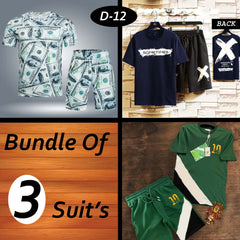 Bundle Of 3 Casual Wear 2-Pcs Summer Suit. Deal-12 (Clearance-Sale)