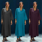 Bundle Of 3 Long Length Cross Neck Style 2-Pcs Stiched Suit. (Clearance-Sale)