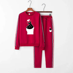 RED Multi-Stripe Style 2-Pcs Summer Suit For Her.