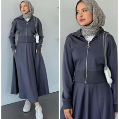 Drop Shoulder Short Jacket Skirt Style 2-Pcs Winter Co-Ord Set. WWTS-35