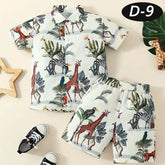 Giraffe Style All-Over 3D Printed 2-Pcs Summer Suit For Kids. D-9