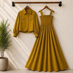 Short Koti & Smoky Maxi Style Western 2-Pcs Stiched Suit.