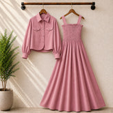 Short Koti & Smoky Maxi Style Western 2-Pcs Stiched Suit.