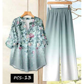 Binara Printed Western Shirt Style 2-Pcs Stiched Co-Ord Set. PCS-13