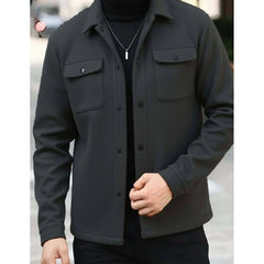 4-Pocket Collar Style Casual Fleece Winter Button Jacket. MWJ-401-V3