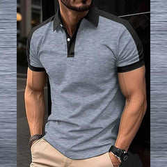 Grey Collar Style Contrast Shoulder Designer Summer Tshirt MSDTS-03