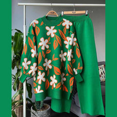 Flower Printed Premium Quality Winter 2-Pcs Tracksuit For Her. WWTS-01