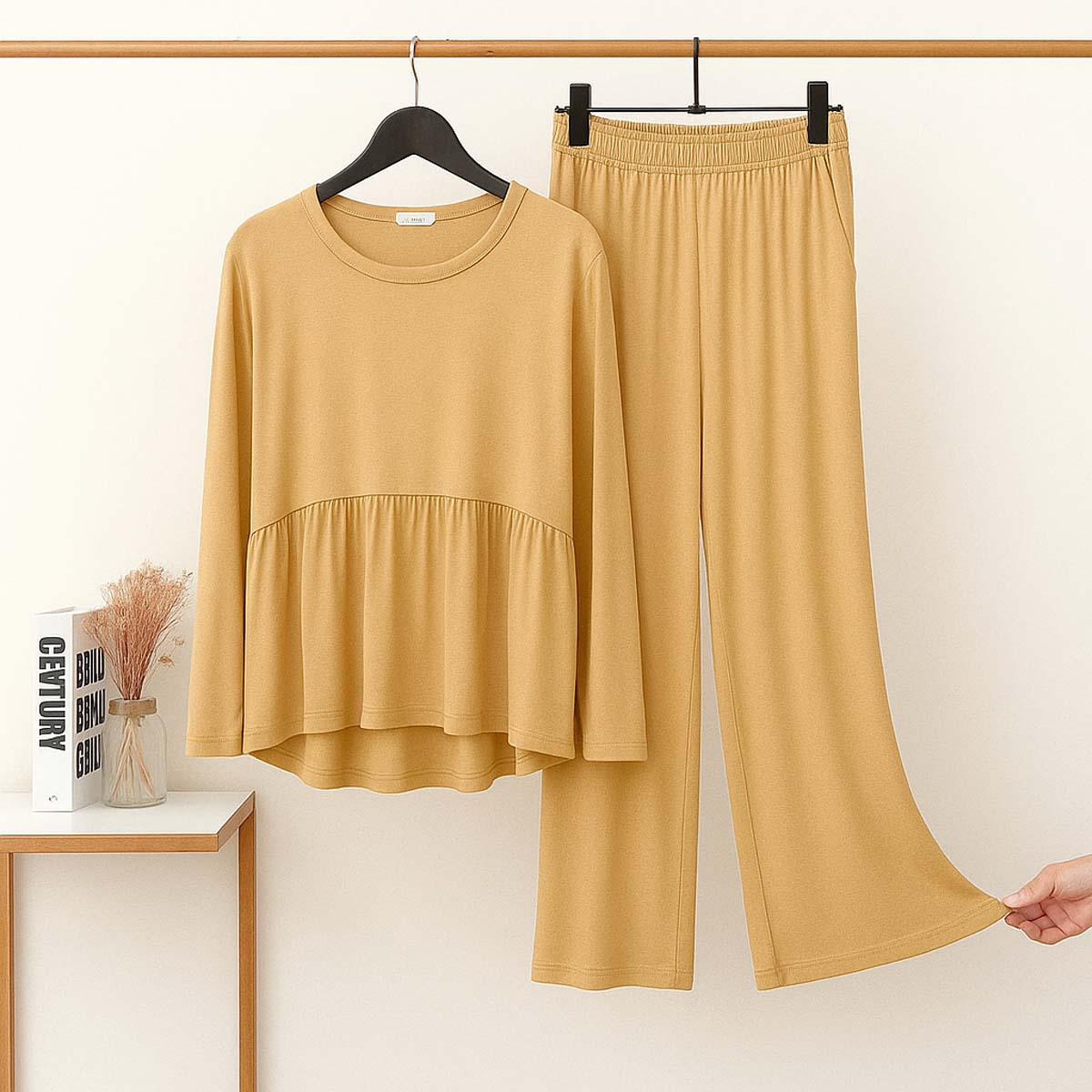 Peplum-Style 2-Pcs Lounge And Night Wear Suit. WLW-11