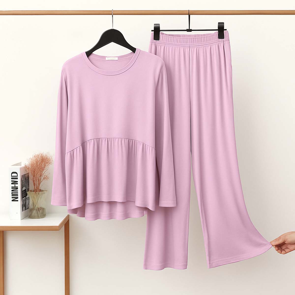 Peplum-Style 2-Pcs Lounge And Night Wear Suit. WLW-11