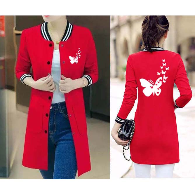 Butterfly Baseball Button Style Long Winter Upper.