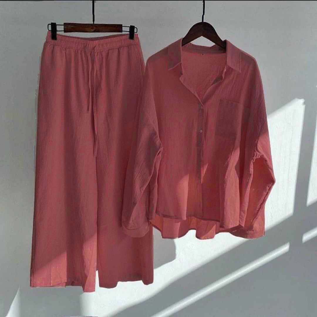 Alenza Western Shirt Style 2-Pcs Stiched Co-Ord Set.