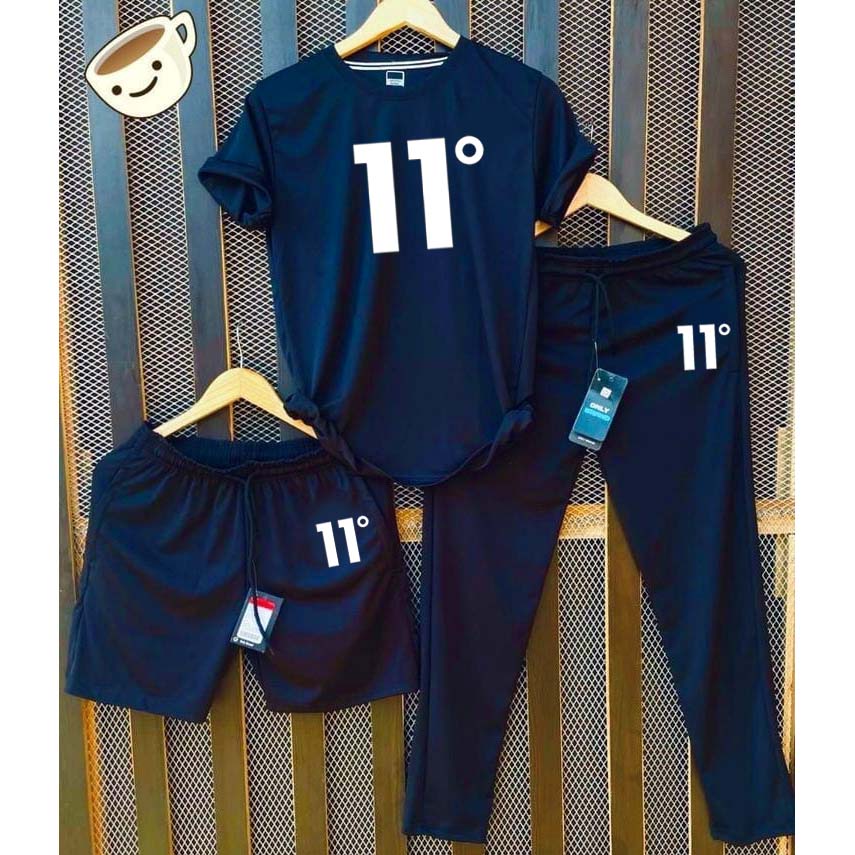 Blue 11-Degree Bundle Of 3 Dry-Fit Premium Quality Summer Suit.