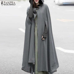 Long Hooded Batwing Style Winter Fleece Upper.