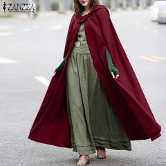 Long Hooded Batwing Style Winter Fleece Upper.