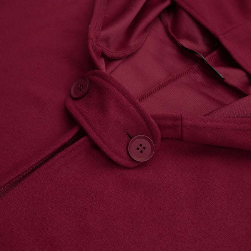 Long Hooded Batwing Style Winter Fleece Upper.