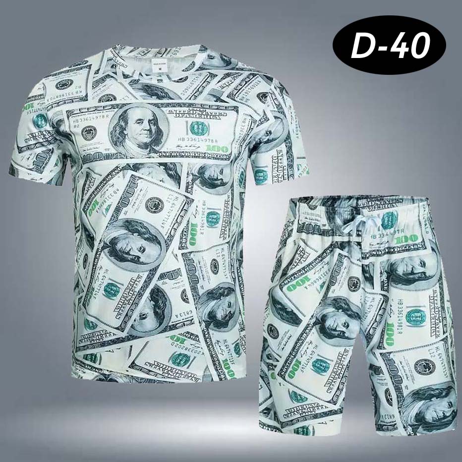 All-Over 3D Printed Premium Quality Dry-Fit 2-Pcs Summer Suit. D-40