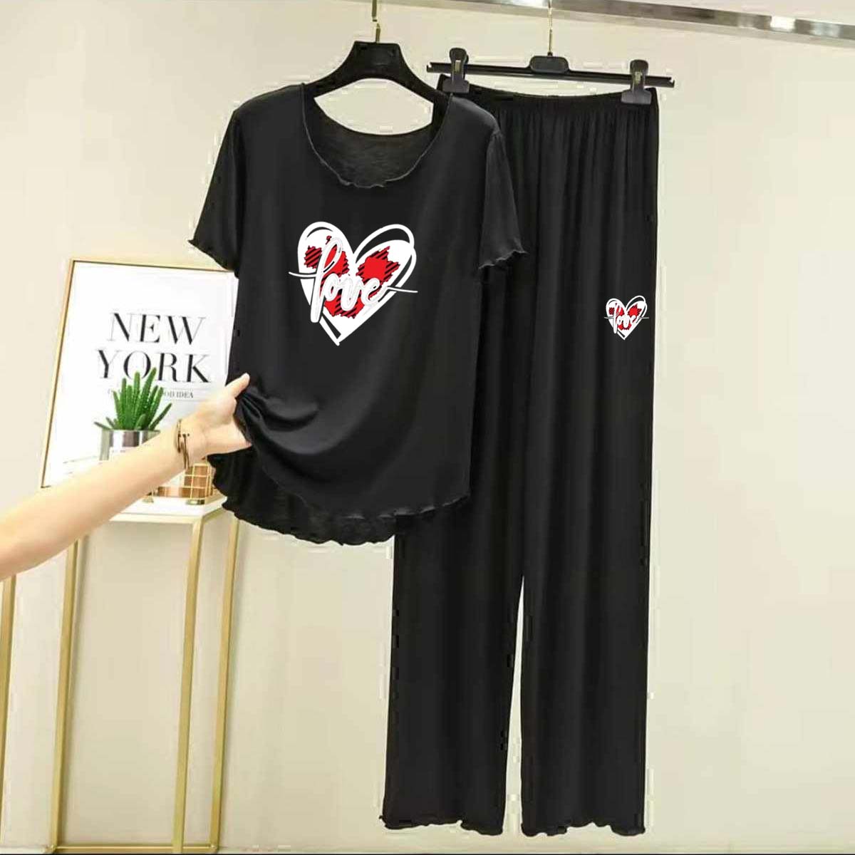 Piko-Style Big-Printed 2-Pcs Lounge And Night Wear Suit. WLW-06