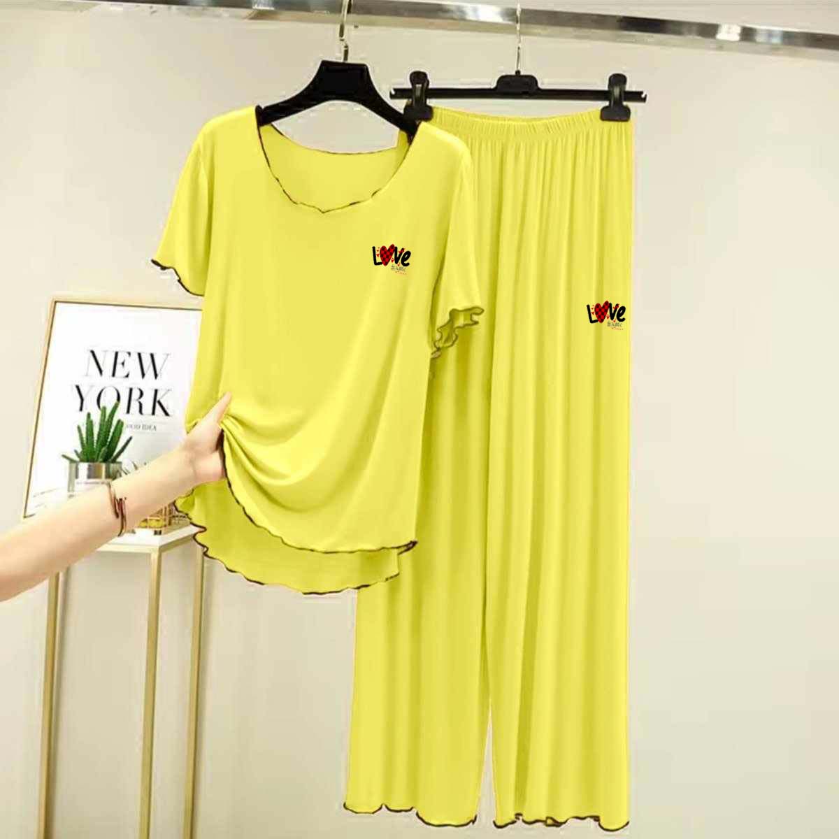 Piko-Style Logo-Printed 2-Pcs Lounge And Night Wear Suit. WLW-06