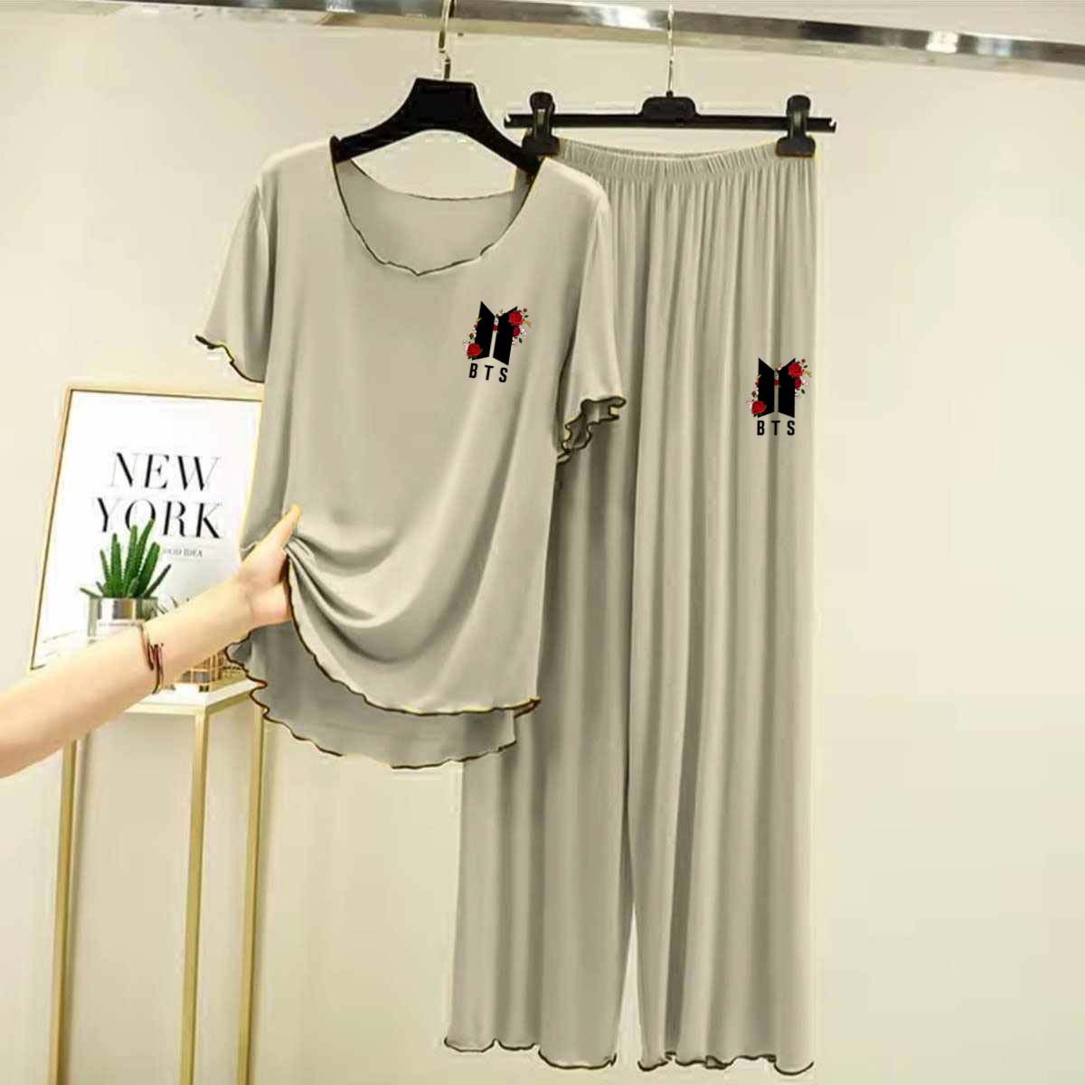 Piko-Style Logo-Printed 2-Pcs Lounge And Night Wear Suit. WLW-06