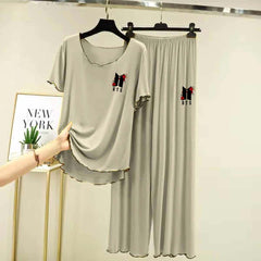 Piko-Style Logo-Printed 2-Pcs Lounge And Night Wear Suit. WLW-06