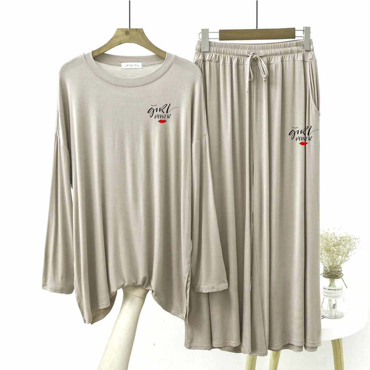 Baggy-Style Logo-Printed 2-Pcs Lounge And Night Wear Suit. WLW-09