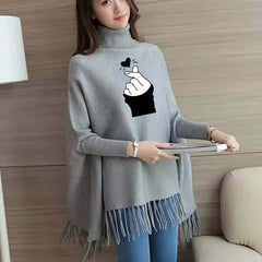 Chutki Printed Bat-Wing Style Winter Poncho.