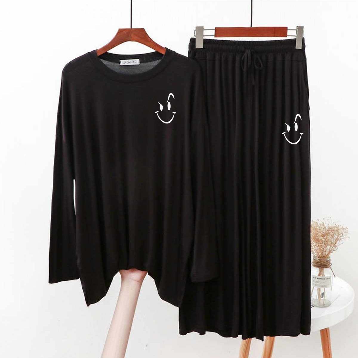Baggy-Style Logo-Printed 2-Pcs Lounge And Night Wear Suit. WLW-09