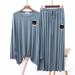 Baggy-Style Logo-Printed 2-Pcs Lounge And Night Wear Suit. WLW-09