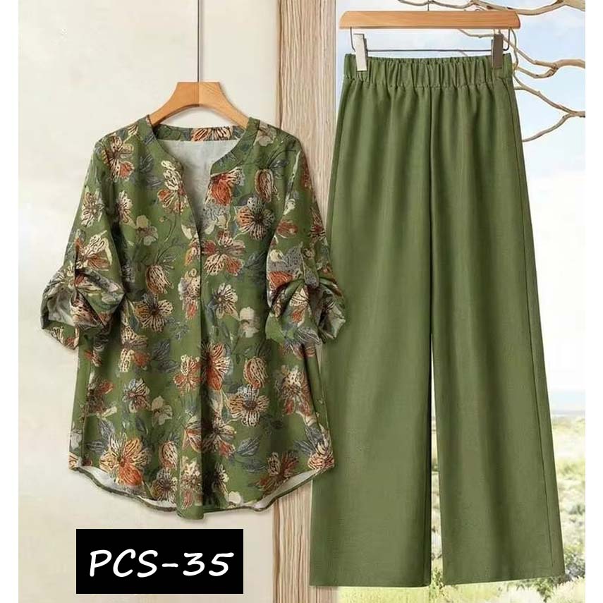 Binara Printed Western Shirt Style 2-Pcs Stiched Co-Ord Set. PCS-35