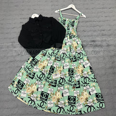 Short Koti & Printed Smoky Maxi Style Western 2-Pcs Stiched Suit. SKM-14