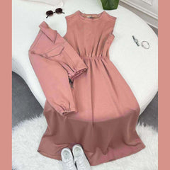 Drop Shoulder Short Jacket Maxi Style 2-Pcs Winter Co-Ord Set. WWTS-15 V2