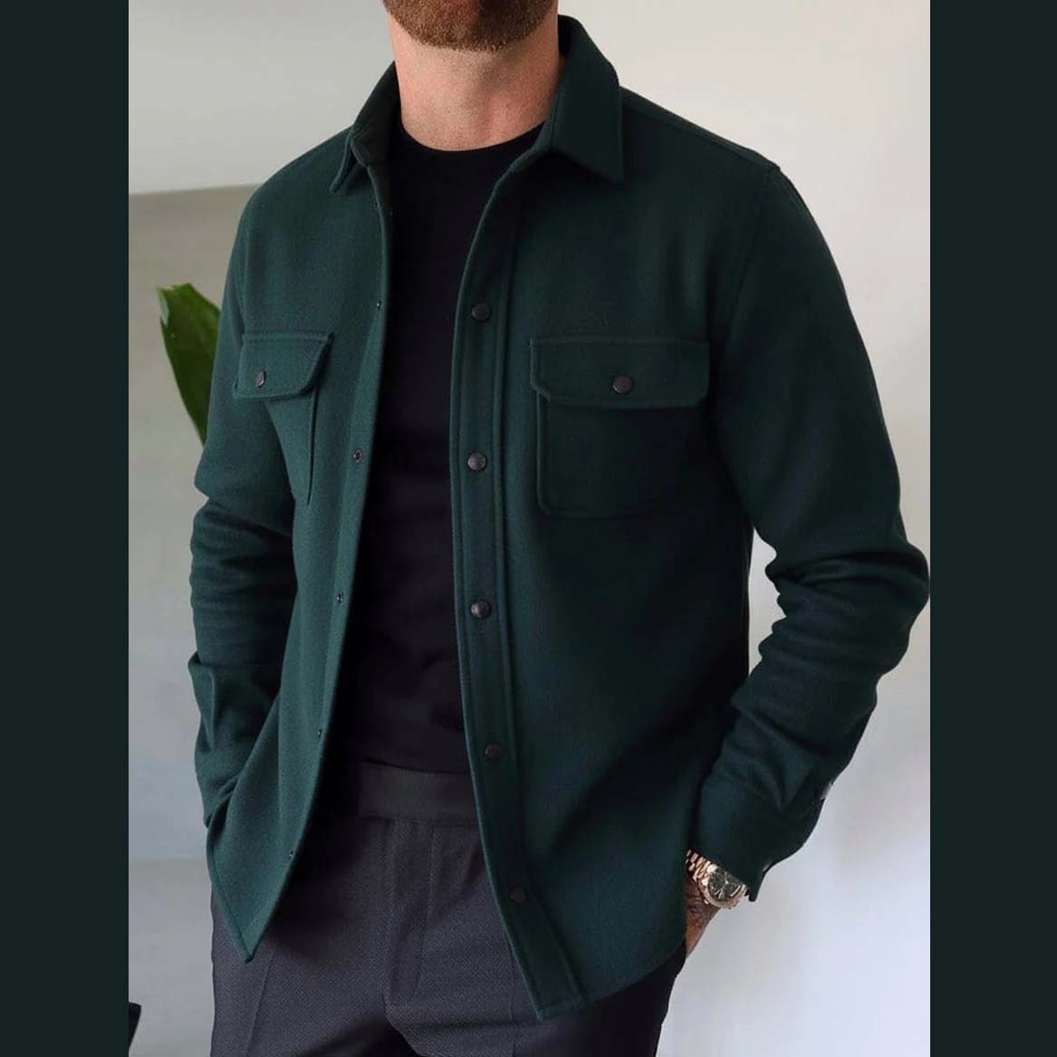4-Pocket Button Jacket Style Overshirt For Winter's. MWJ-401 V4