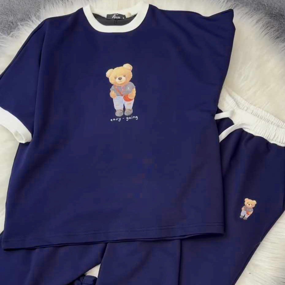 Blue Bear Going Drop-Shoulder Style 2-Pcs Summer Dry-Fit Tracksuit For Her. WSTS-03