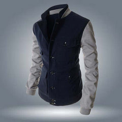 Contrast Sleeves 4-Pocket Premium Quality Winter Fleece Coat.