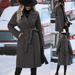 Italian Collar Style Casual Winter Trench Coat For Her.