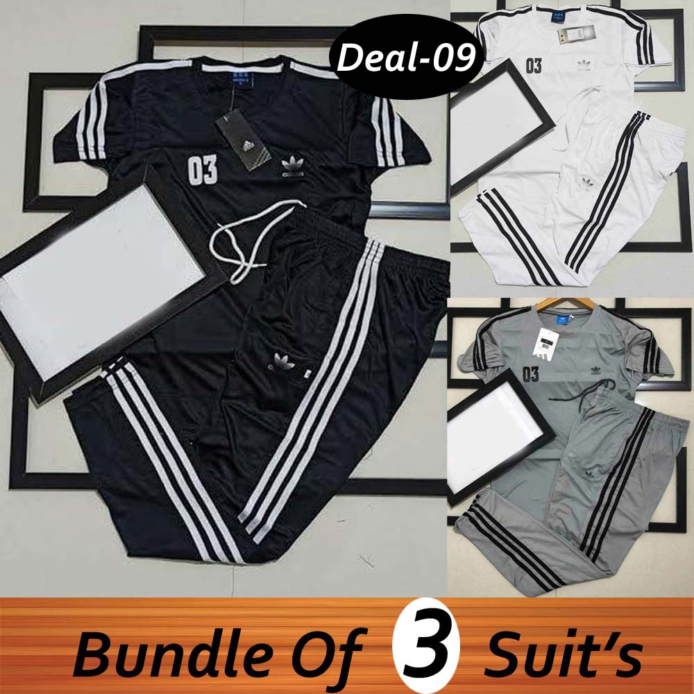 Bundle Of 3 Casual Wear 2-Pcs Summer Suit. Deal-09 (Clearance-Sale)