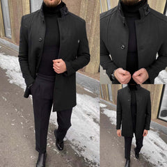 Collar Button Style Casual Winter Fleece Coat. MWJ-409