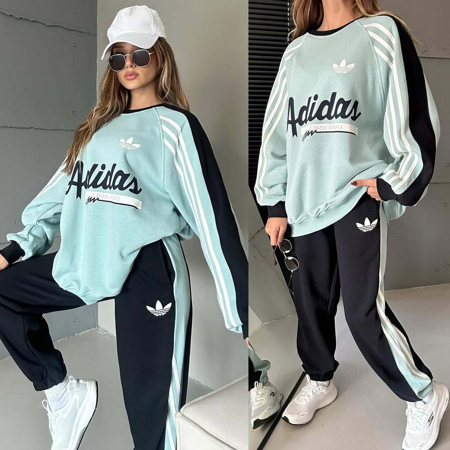 ADI Baggy Sweat Style Printed Premium Quality Winter 2-Pcs Tracksuit For Her. WWTS-30