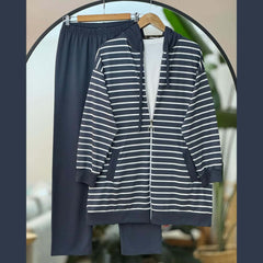 Lining Printed Zipper Hooded Style Premium Quality Winter 2-Pcs Tracksuit For Her. WWTS-28