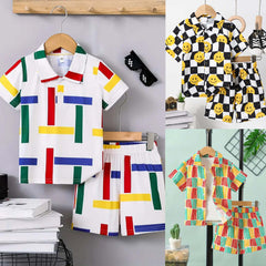 Bundle Of 3 All-Over 3D Printed 2-Pcs Summer Suit For Kids. D-01+02+05