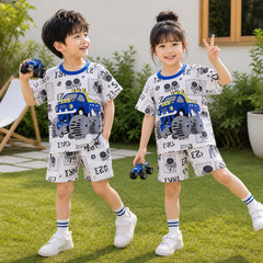 Kid's Funky Printed 2-Pcs Summer Suit. KSPS-09