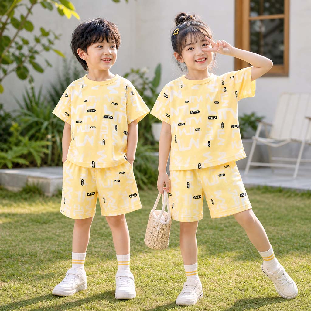 Kid's Funky Printed 2-Pcs Summer Suit. KSPS-10